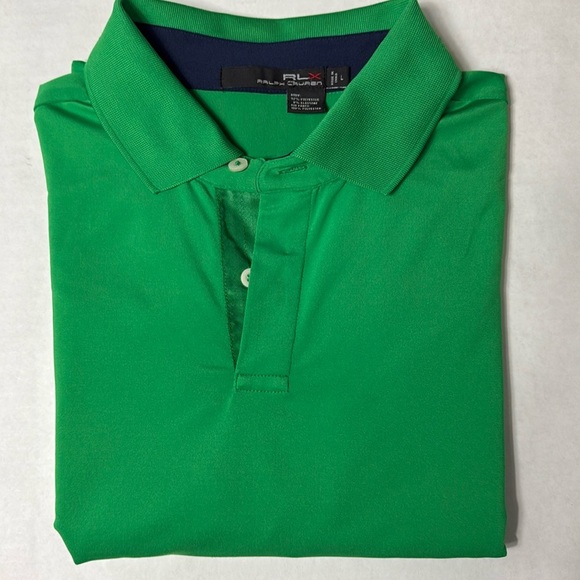 Ralph Lauren RLX Golf Polo Mens Large Green Performance Stretch Short Sleeve - Picture 1 of 12